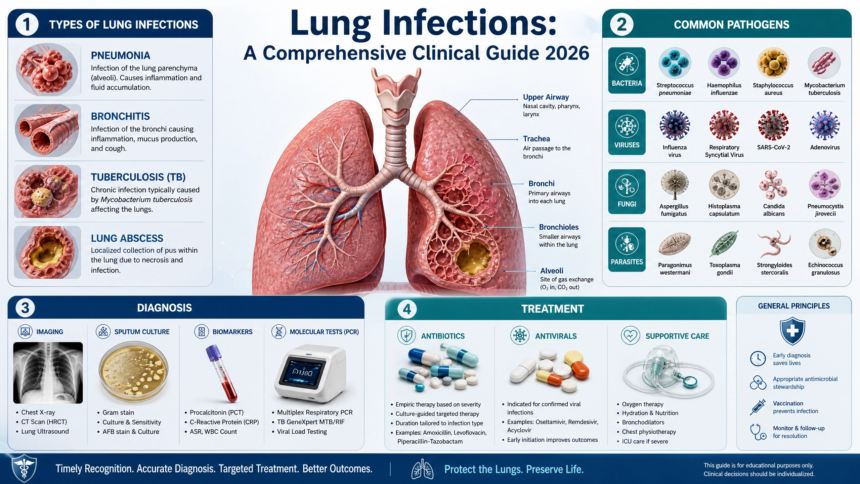 lung_infections_guide Lung Infections: A Comprehensive Clinical Guide to Types, Pathogens, Diagnosis, and Treatment 2026