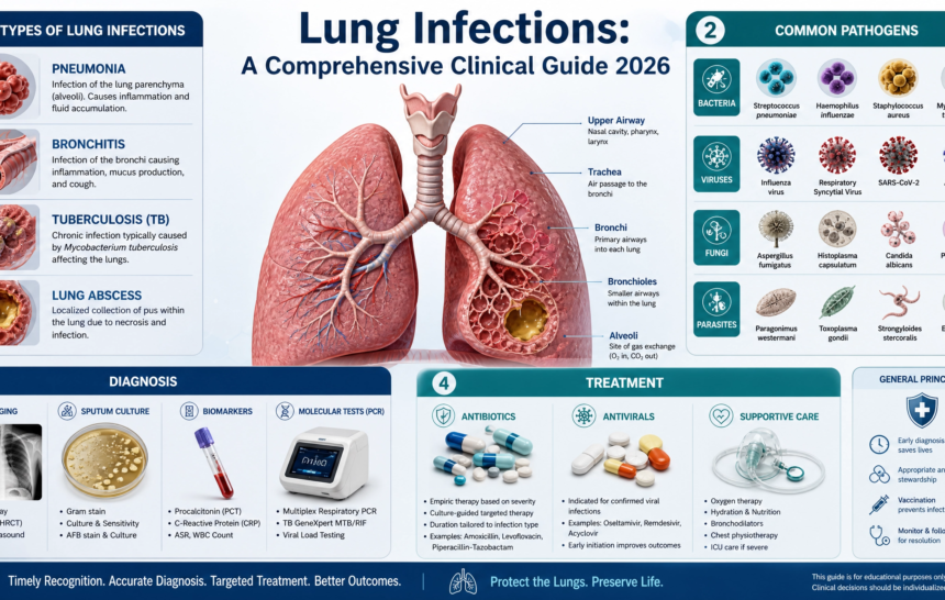 lung_infections_guide Lung Infections: A Comprehensive Clinical Guide to Types, Pathogens, Diagnosis, and Treatment 2026