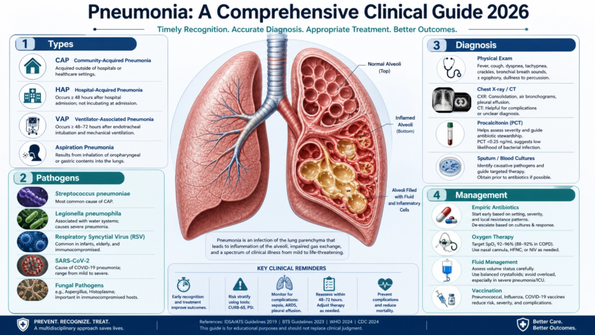 pneumonia_guide_2026 Pneumonia: A Comprehensive Clinical Guide to Types, Pathogens, Diagnosis, and Treatment 2026